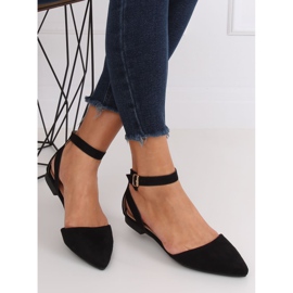 Svart CL73P Svarta ballerinor med infästning 1