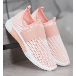 SHELOVET Klassiska Openwork Slipons rosa 2