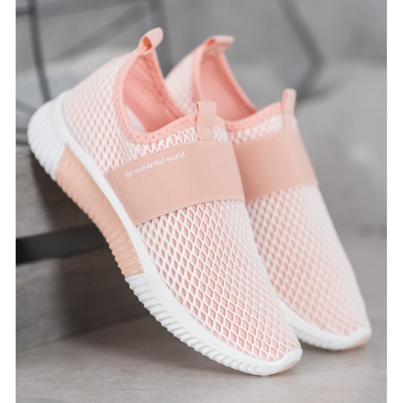 SHELOVET Klassiska Openwork Slipons rosa 2