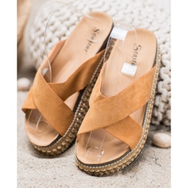 Seastar Bekväma tofflor på plattformen beige 1