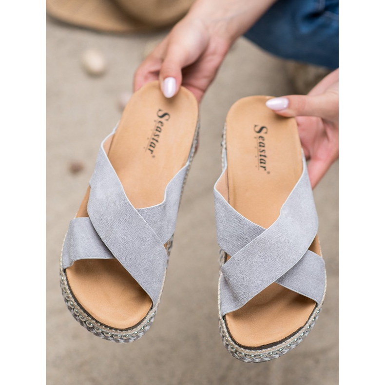 Seastar Bekväma tofflor på plattformen grå 1