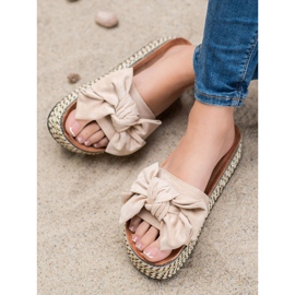 Seastar Tofflor Med En Rosett På Plattformen brun mångfärgad 2