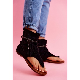 SEA Sandaler för kvinnor Flip-flops With a Shank Black SL1011 Madrit svart 1