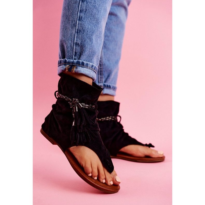 SEA Sandaler för kvinnor Flip-flops With a Shank Black SL1011 Madrit svart 1