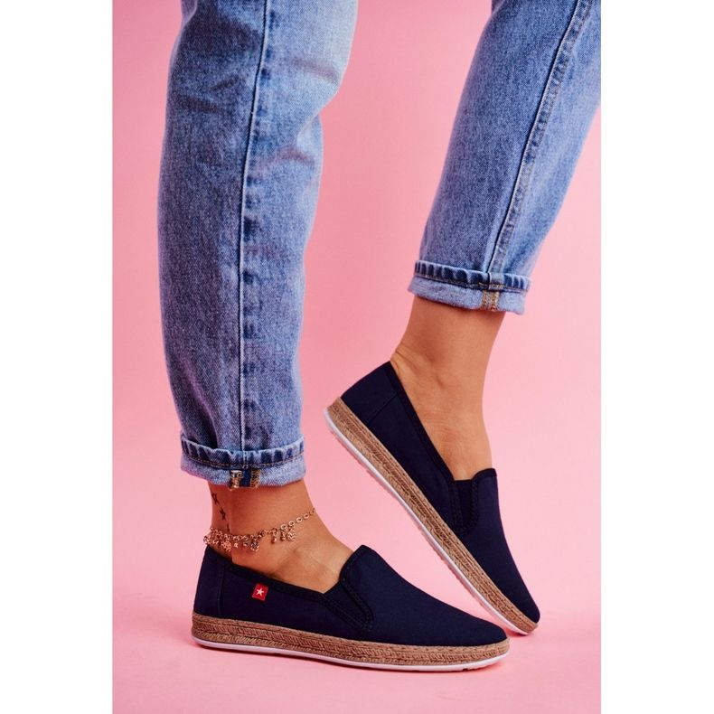 Kvinnors Espadrilles Big Star Slip-on Marinblå FF276036 1