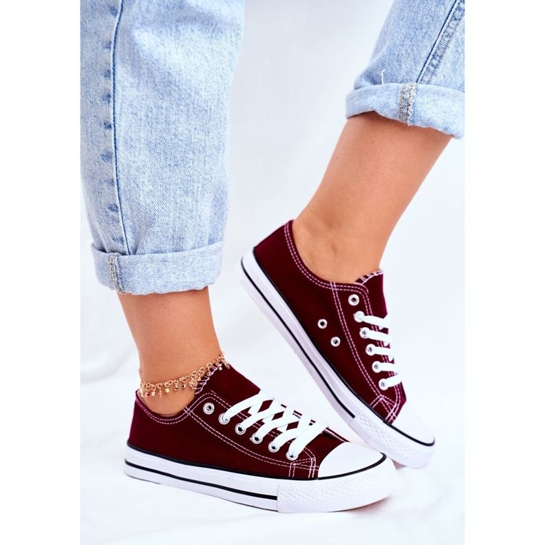 PS1 Maroon Women's Classic Sneakers Omerta röd 2
