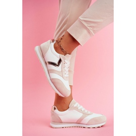 Kvinnors sportskor vita och beige roulette brun 2