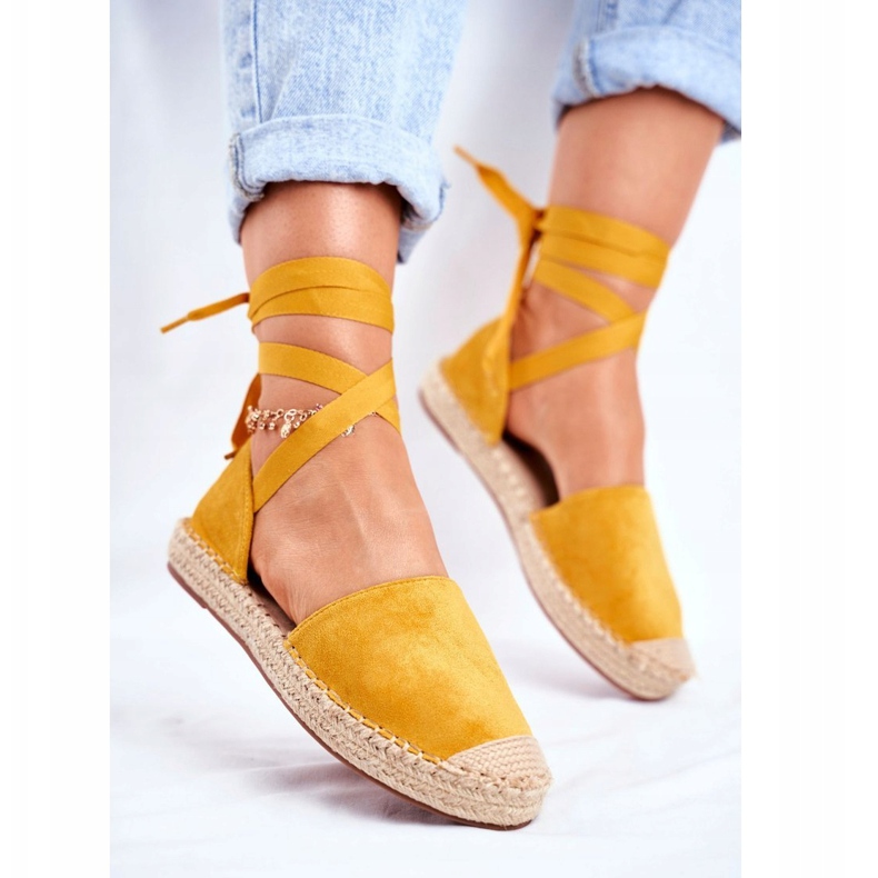 PS1 Kvinnors Espadrilles Tied Yellow Bonjour gul 1