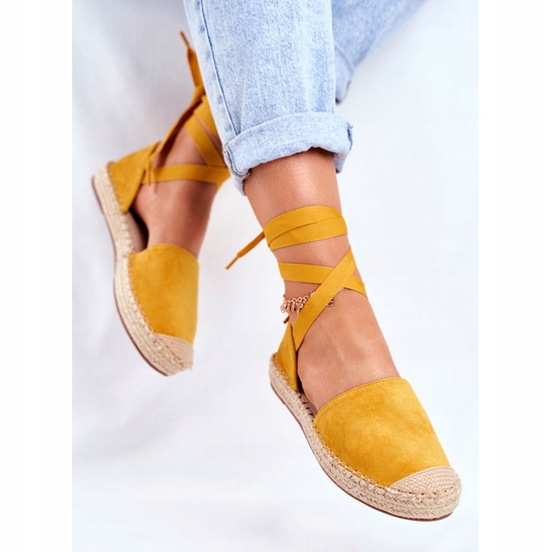 PS1 Kvinnors Espadrilles Tied Yellow Bonjour gul 2