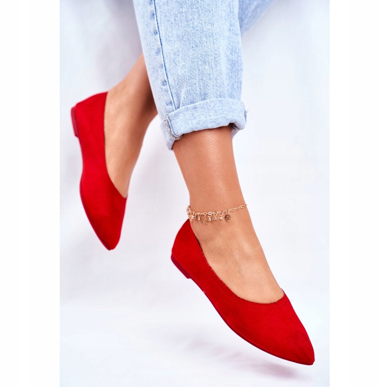 PS1 Ballerinor med ekologisk mocka för kvinnor Röd Bellissima 2