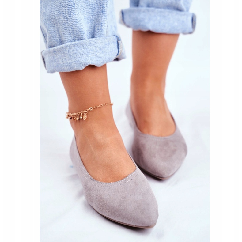 PS1 Ballerinor med ekologisk mocka för kvinnor grå Bellissima 2