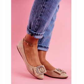 PS1 Ekologisk mocka Beige Ballerinas för kvinnor 1