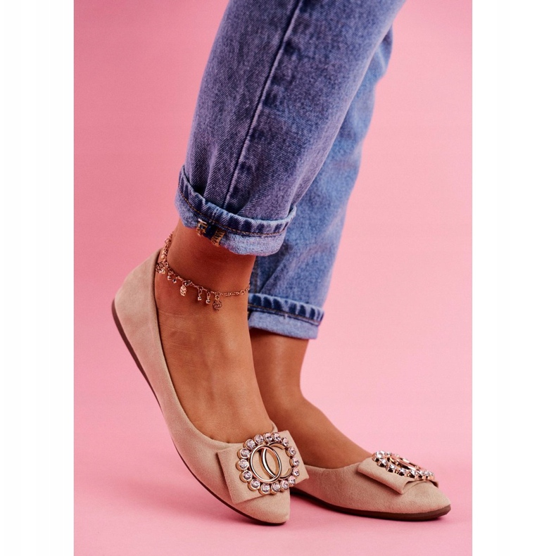 PS1 Ekologisk mocka Beige Ballerinas för kvinnor 1