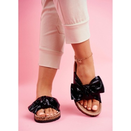 EVE Dam tofflor med en stor rosett Black Lovely Time svart 2