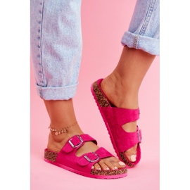 EVE Dam tofflor på kork med spännen Fuchsia Si Senor rosa 1