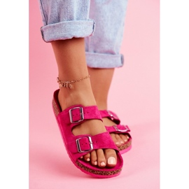 EVE Dam tofflor på kork med spännen Fuchsia Si Senor rosa 2