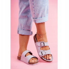 EVE Dam tofflor på kork med spännen grå Si Senor 1