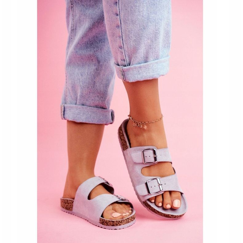 EVE Dam tofflor på kork med spännen grå Si Senor 1