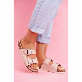 EVE Dam tofflor på kork med spännen rosa Si Senor 1