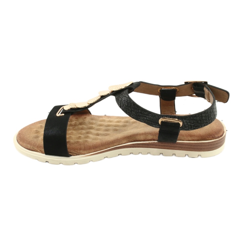 Trendiga svarta sandaler för kvinnor Evento 20SD14 2067 gul 2