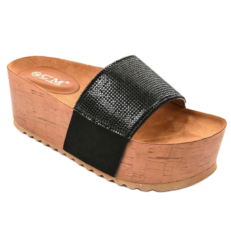 Svarta tofflor på plattformen 77-99 1