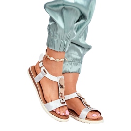 Evento silversandaler för kvinnor 20SD14 2067 vit grå 1