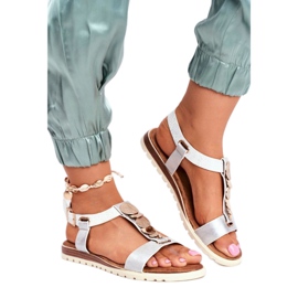 Evento silversandaler för kvinnor 20SD14 2067 vit grå 3