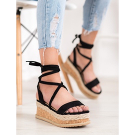 Seastar Sandaler i knuten mocka svart 1