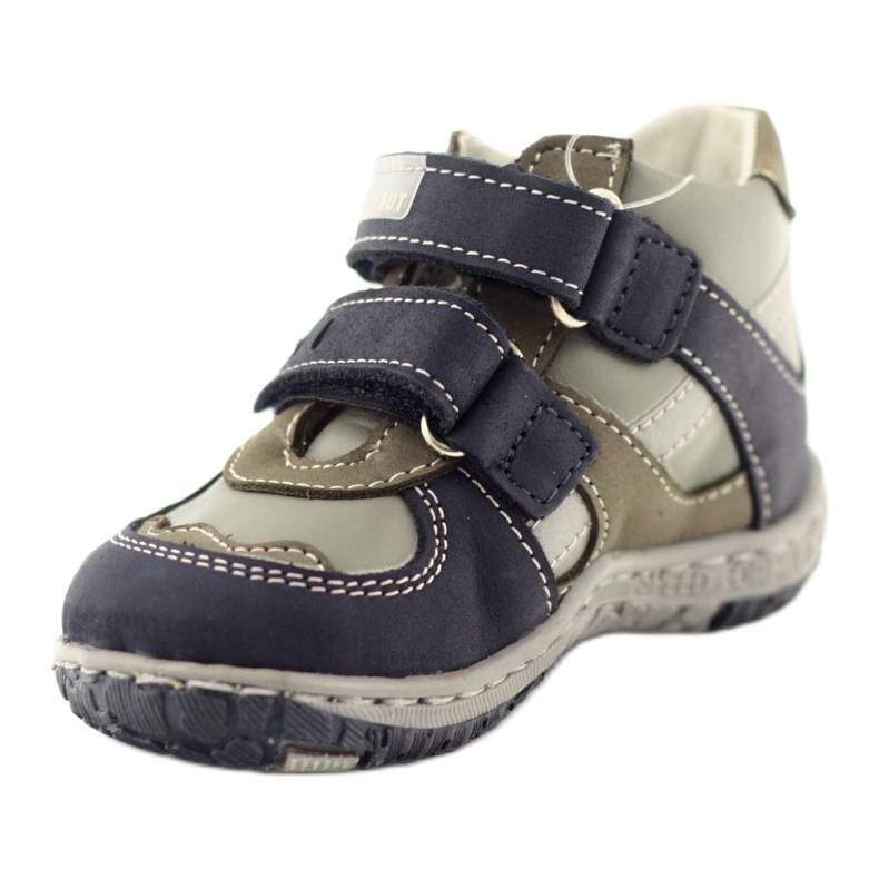 Läderstövlar Ren But 1363 marinblå grå 2