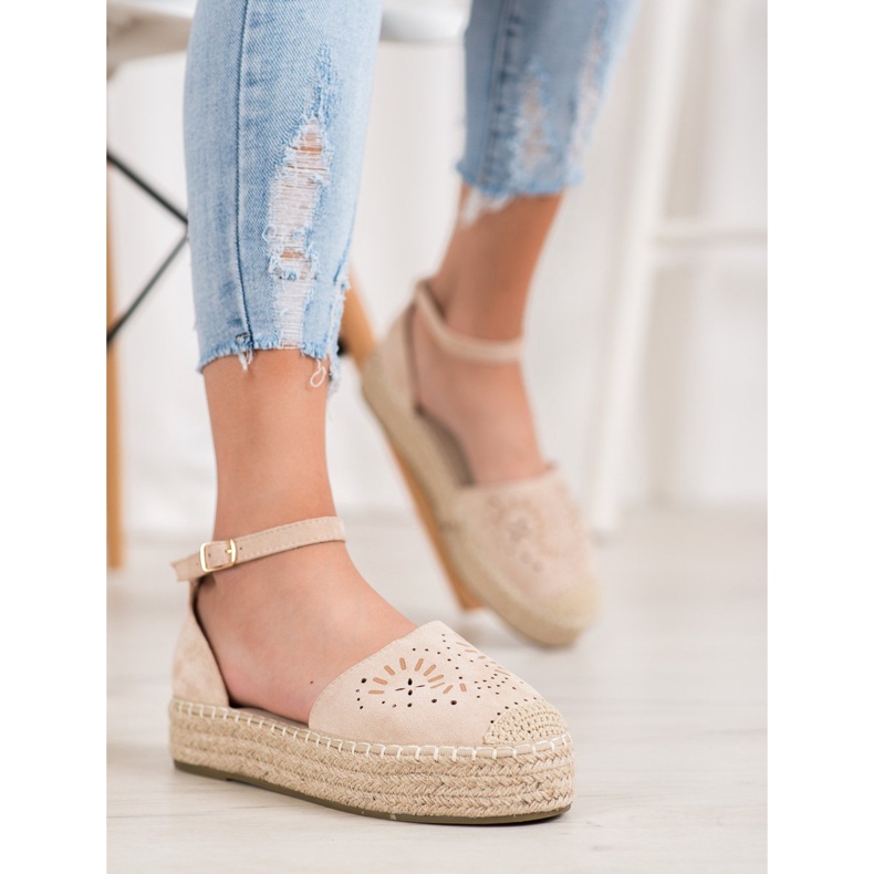 Seastar Openwork Espadrilles på plattformen beige 2