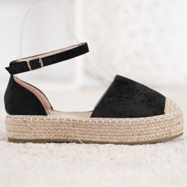 Seastar Openwork Espadrilles på plattformen svart 2