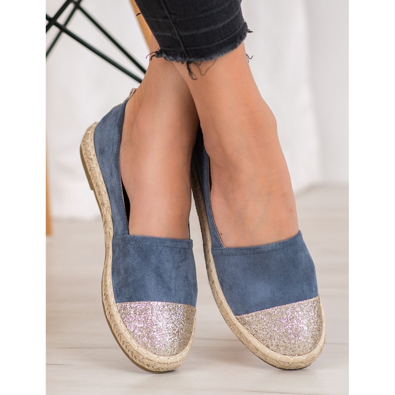Seastar Espadriller med glitter blå 2