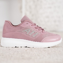 SHELOVET Bekväma skor med mesh rosa 2