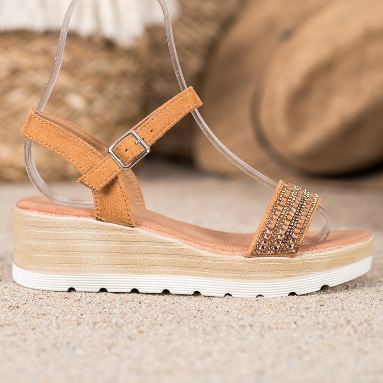 Renda Kilsandaler med kristaller brun 1