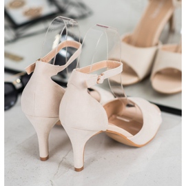 Snygga VINCEZA -pumpar med öppen tå beige 2