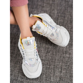 SHELOVET Sneakers med Eco Leather Fashion vit mångfärgad grå 1