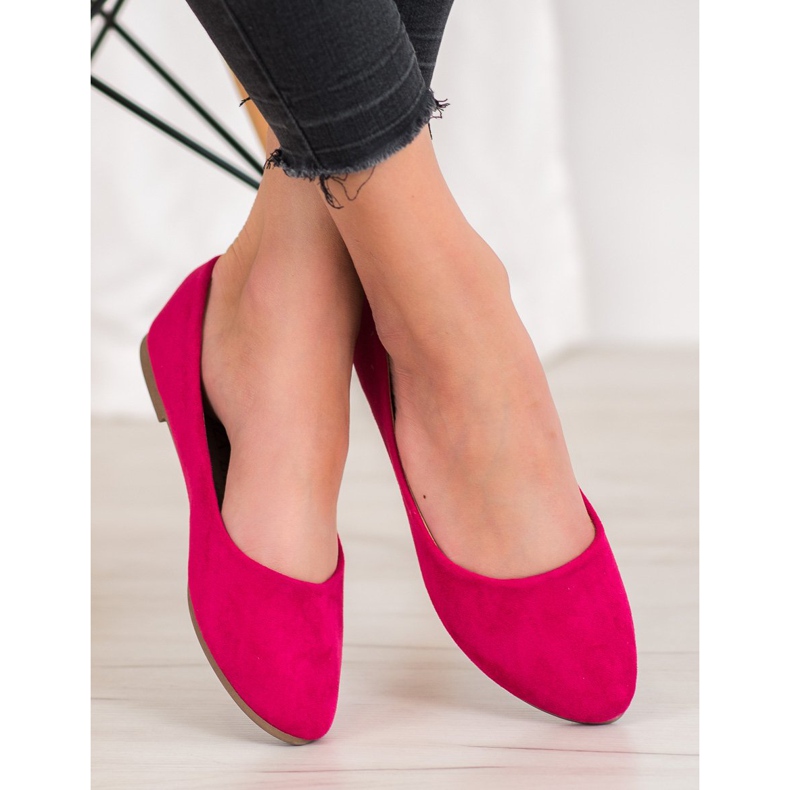 Klassiska VINCEZA -ballerinor i mocka rosa 2