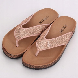Rosa flip-flops på korksulan, rosa 7872-PL Pink 1