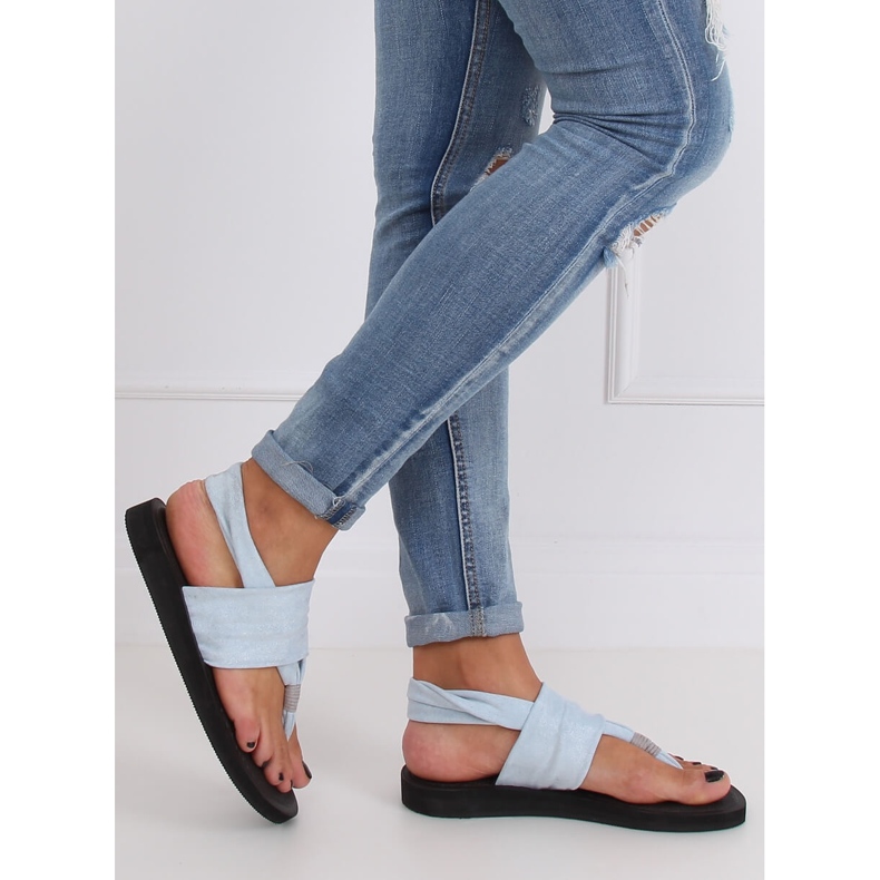 Blå DD82P Blå flip-flops, bomull 1