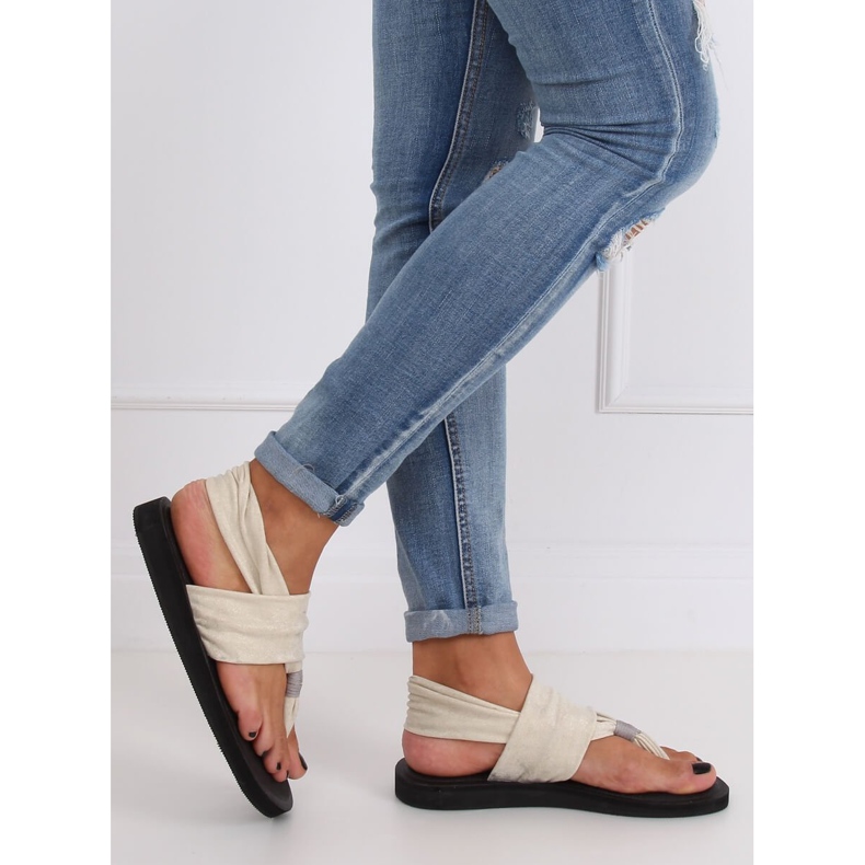 Sandaler, bomull, beige DD82P Beige 2