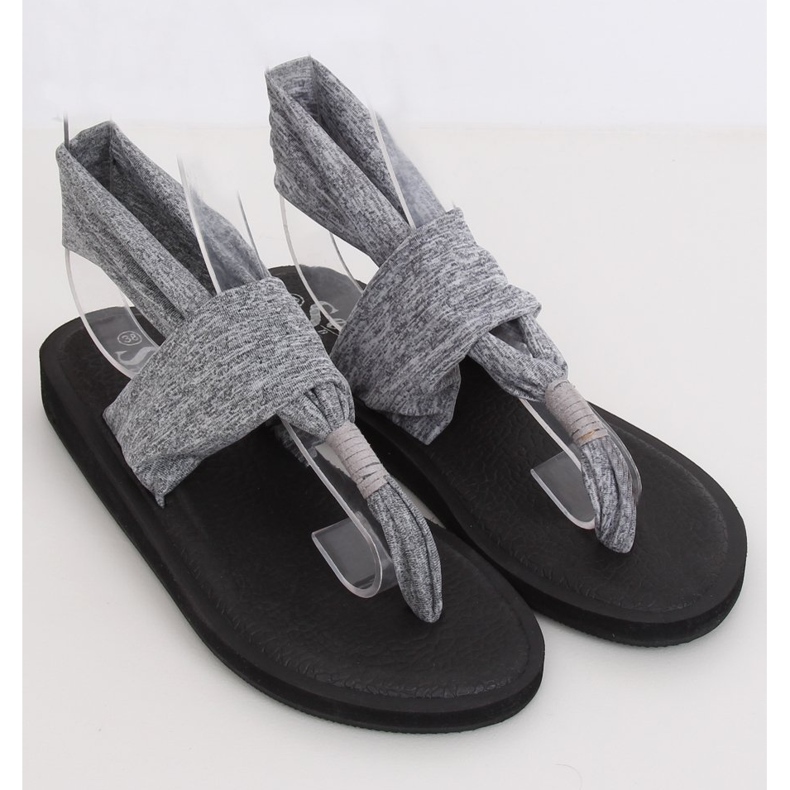 Grå sandaler, bomull, grå DD81P Grå 1