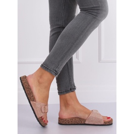 Scholka tofflor med rosa stenar L-1032 Rosa 1