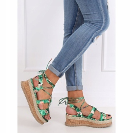 Gröna espadrillessandaler JH116 Flower Green 1