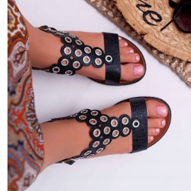 Sandaler för kvinnor Flat Sergio Leone SK012 Svart Livian 3