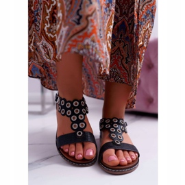 Sandaler för kvinnor Flat Sergio Leone SK012 Svart Livian 2