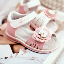 Apawwa Barnsandaler med kardborreblomma Rosa Mino 2