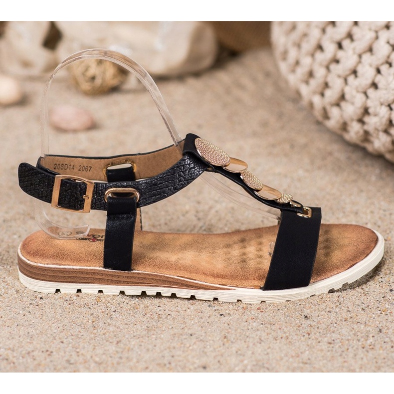 Evento Svarta sandaler med prydnader 2