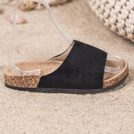 SHELOVET Svarta tofflor på plattformen 2