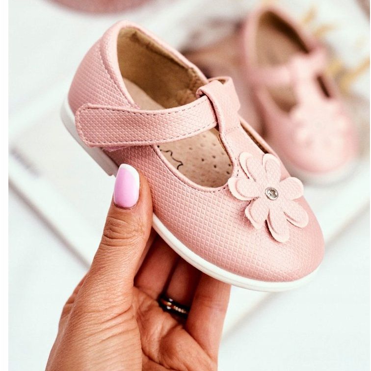 Apawwa Barnens ballerinor på kardborreblomma Rosa Anthrela 2