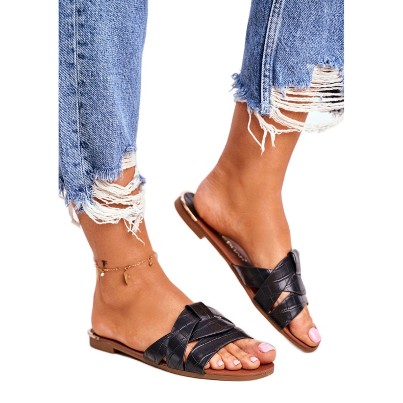 Dam Tofflor Ormskinn Svart chans 3